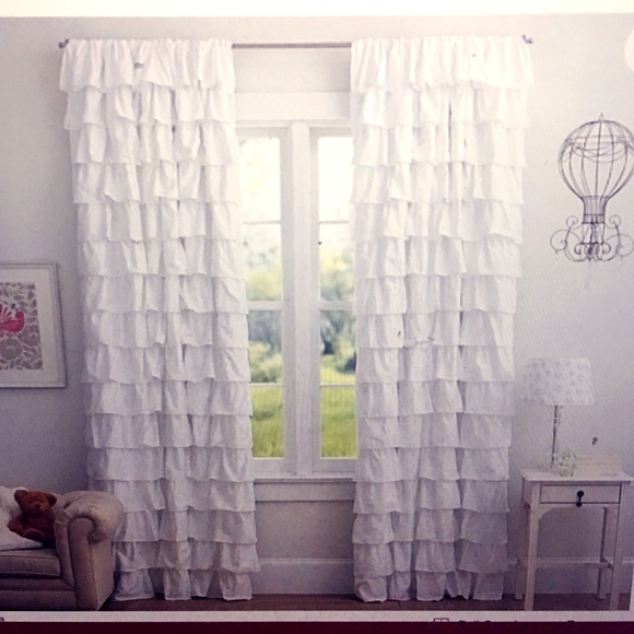 Pottery Barn Kids Accents Pottery Barn Ruffled Curtains 44x84